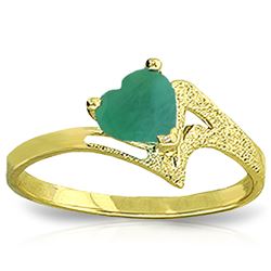 ALARRI 1 Carat 14K Solid Gold Recognize The Love Emerald Ring