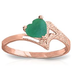 ALARRI 1 Carat 14K Solid Rose Gold Ring Natural Emerald