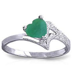 ALARRI 1 Carat 14K Solid White Gold River Thames Emerald Ring