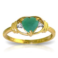 ALARRI 1.01 CTW 14K Solid Gold Evocative Memories Emerald Diamond Ring