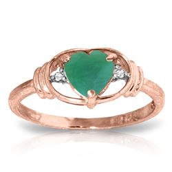 ALARRI 1.01 Carat 14K Solid Rose Gold Glory Emerald Diamond Ring