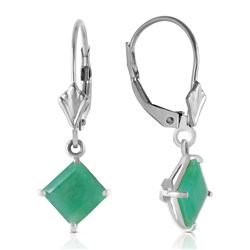 ALARRI 2.9 Carat 14K Solid White Gold Smooth Talk Emerald Earrings