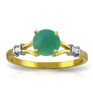 ALARRI 0.62 Carat 14K Solid Gold Delectable Joy Emerald Diamond Ring