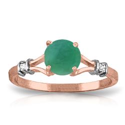 ALARRI 0.62 CTW 14K Solid Rose Gold Cathy Emerald Diamond Ring