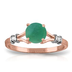 ALARRI 0.62 CTW 14K Solid Rose Gold Cathy Emerald Diamond Ring