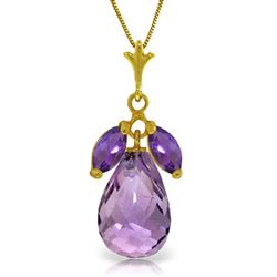 ALARRI 7.2 CTW 14K Solid Gold Love You Fiercely Amethyst Necklace