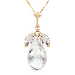 ALARRI 7.2 Carat 14K Solid Gold A Better Answer White Topaz Necklace