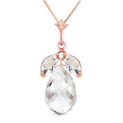 ALARRI 14K Solid Rose Gold Necklace w/ Natural Rose Topaz