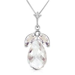 ALARRI 7.2 Carat 14K Solid White Gold On The Quay White Topaz Necklace