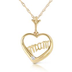 ALARRI 0.01 Carat 14K Solid Gold Mama Mia Diamond Necklace