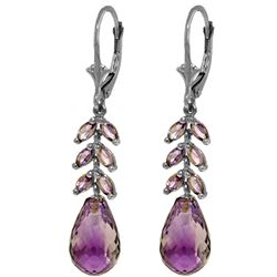 ALARRI 11.2 Carat 14K Solid White Gold Riddles Of Life Amethyst Earrings