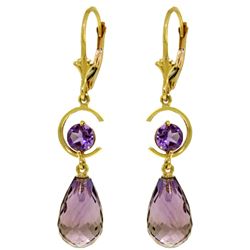 ALARRI 11 Carat 14K Solid Gold Moonlight Amethyst Earrings