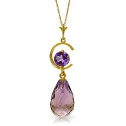 ALARRI 5.5 Carat 14K Solid Gold Youth's Promise Amethyst Necklace