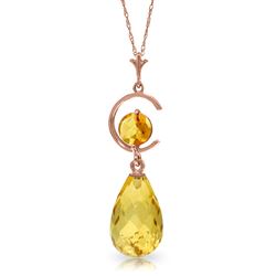 ALARRI 14K Solid Rose Gold Necklace w/ Natural Citrines