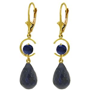ALARRI 18.6 Carat 14K Solid Gold Moonlight Sapphire Earrings
