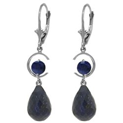 ALARRI 18.6 Carat 14K Solid White Gold Fulfilled Longings Sapphire Earrings