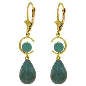 ALARRI 18.6 CTW 14K Solid Gold Moonlight Emerald Earrings