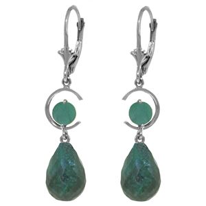 ALARRI 18.6 Carat 14K Solid White Gold Willing Emerald Earrings