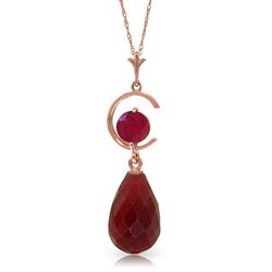 ALARRI 14K Solid Rose Gold Necklace w/ Natural Rubies