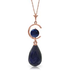 ALARRI 14K Solid Rose Gold Necklace w/ Natural Sapphires