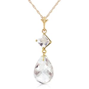 ALARRI 5.5 CTW 14K Solid Gold Delight In November White Topaz Necklace