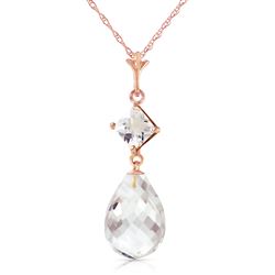 ALARRI 14K Solid Rose Gold Necklace w/ Natural Rose Topaz