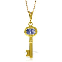 ALARRI 0.5 Carat 14K Solid Gold Key Charm Necklace Tanzanite