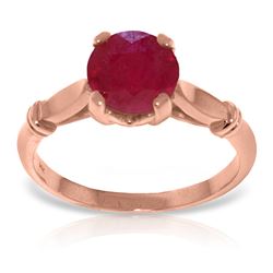 ALARRI 14K Solid Rose Gold Solitaire Ring w/ Natural Ruby