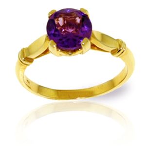 ALARRI 1.15 Carat 14K Solid Gold Solitaire Ring Purple Amethyst