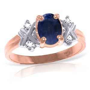 ALARRI 1.47 CTW 14K Solid Rose Gold Xo Sapphire Diamond Ring