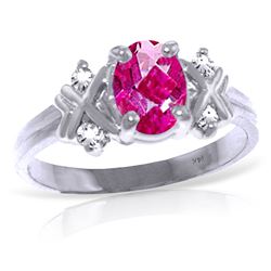 ALARRI 0.97 Carat 14K Solid White Gold I Dreamt You Pink Topaz Diamond Ring