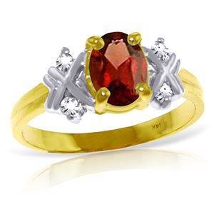 ALARRI 0.97 Carat 14K Solid Gold Let's Talk Garnet Diamond Ring