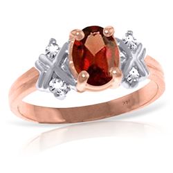 ALARRI 0.97 CTW 14K Solid Rose Gold Xo Garnet Diamond Ring