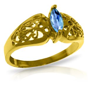 ALARRI 0.2 Carat 14K Solid Gold Lily Blue Topaz Ring