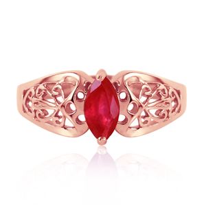 ALARRI 0.2 CTW 14K Solid Rose Gold Filigree Ring Natural Ruby