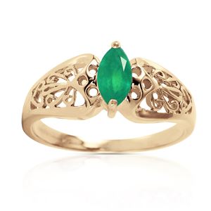 ALARRI 0.2 CTW 14K Solid Gold Lily Emerald Ring