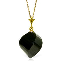 ALARRI 14K. Yellow Gold NECKLACE WITH TWISTED BRIOLETTE BLACK SPINEL