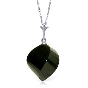 ALARRI 14K Solid White Gold NECKLACE WITH TWISTED BRIOLETTE BLACK SPINEL