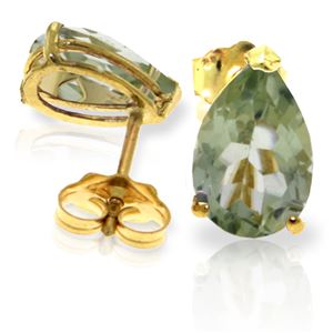 ALARRI 3.15 CTW 14K Solid Gold Stud Earrings Natural Green Amethyst