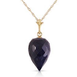 ALARRI 12.9 Carat 14K Solid Gold Necklace Pointy Briolette Drop Sapphire