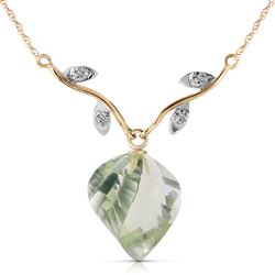 ALARRI 13.02 CTW 14K Solid Gold La Belle Vie Green Amethyst Necklace