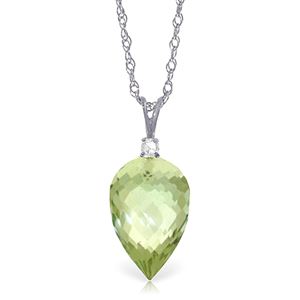 ALARRI 9.55 Carat 14K Solid White Gold Exaggeration Is Good Green Amethyst Necklace