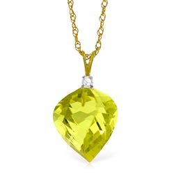 ALARRI 10.8 Carat 14K Solid Gold Circuitous Path Lemon Quartz Necklace