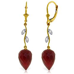 ALARRI 26.12 Carat 14K Solid Gold Diamond Drop Ruby Earrings