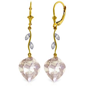 ALARRI 25.62 CTW 14K Solid Gold Diamond Spiral White Topaz Earrings