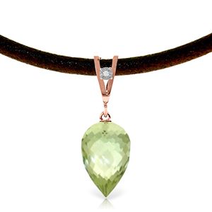 ALARRI 9.51 CTW 14K Solid Rose Gold Savoire Faire Green Amethyst Necklace