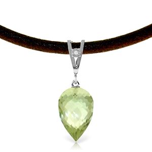 ALARRI 9.51 CTW 14K Solid White Gold Savoire Faire Green Amethyst Necklace