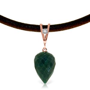 ALARRI 13.01 CTW 14K Solid Rose Gold Savoire Faire Emerald Necklace