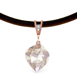 ALARRI 12.81 CTW 14K Solid Rose Gold Savoire Vivre White Topaz Necklace