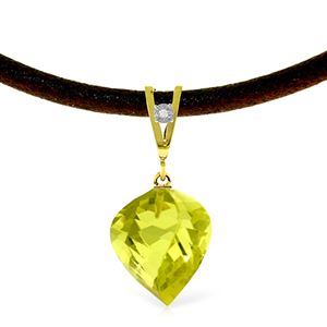 ALARRI 10.76 Carat 14K Solid Gold Savoire Vivre Lemon Quartz Necklace